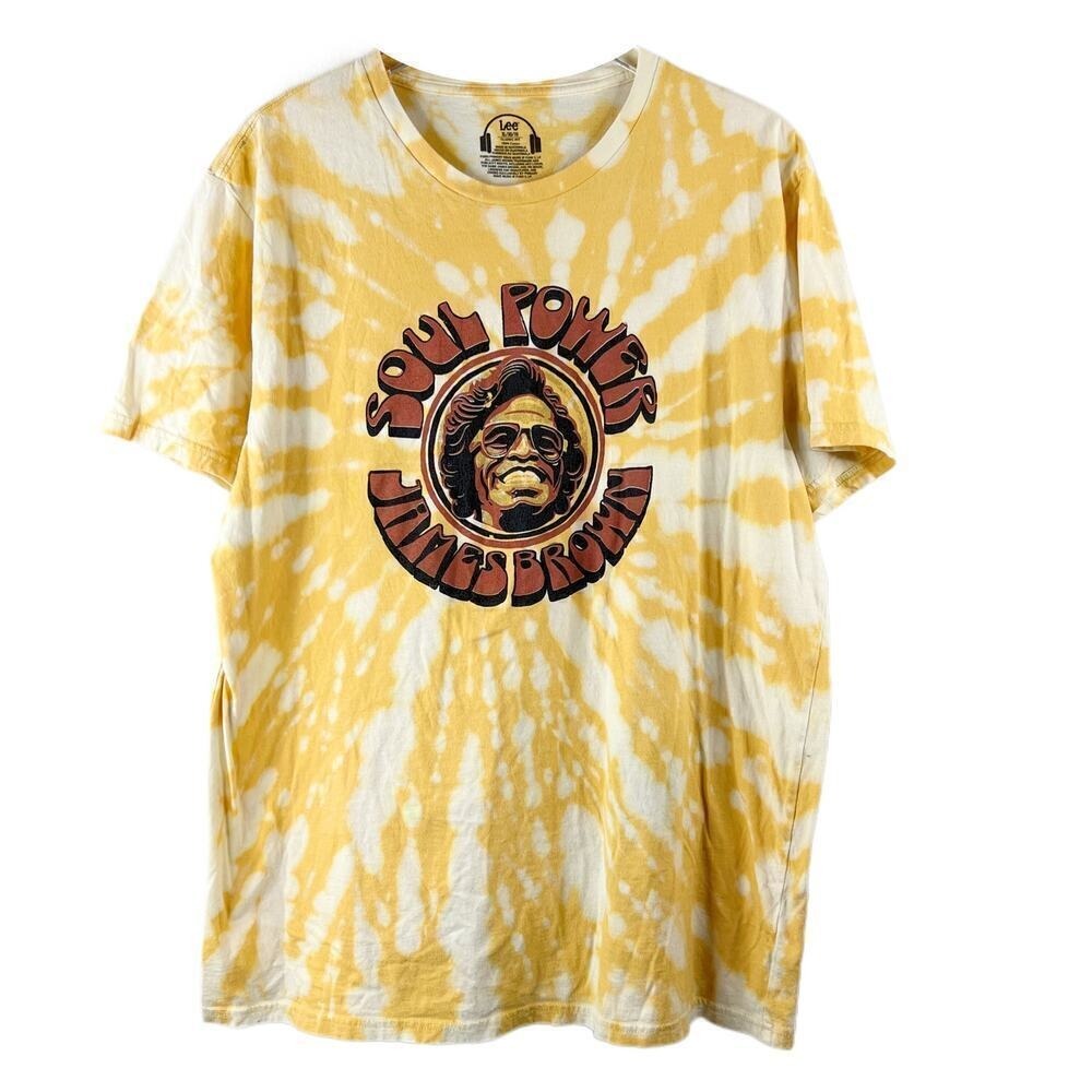 James Brown Soul Power Yellow Tie Dye T-Shirt Men's Size XL‎